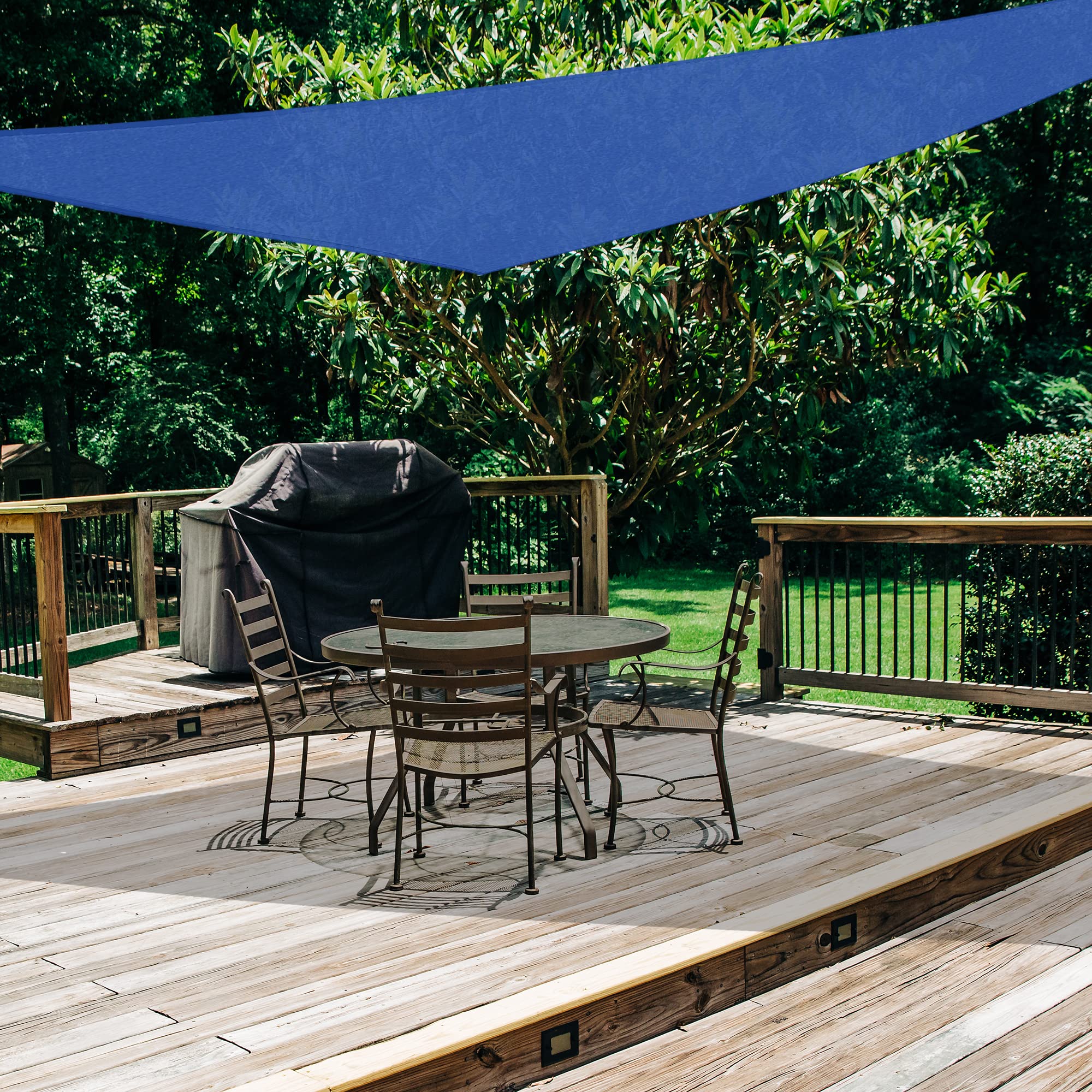 AsterOutdoor Sun Shade Sail Triangle Blue corner details