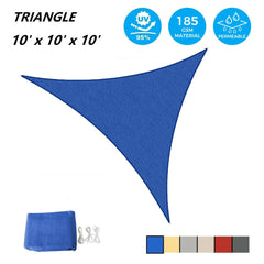 AsterOutdoor Sun Shade Sail Triangle Blue with D-rings and ropes