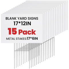 AstrivixDD 15 pack yard signs with metal stakes, 17x12 inch