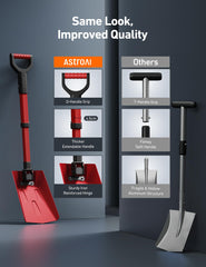 AstroAI snow shovel collapsed to 23 inches for easy storage