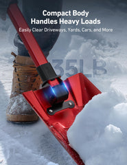 AstroAI snow shovel in action clearing snow from a driveway