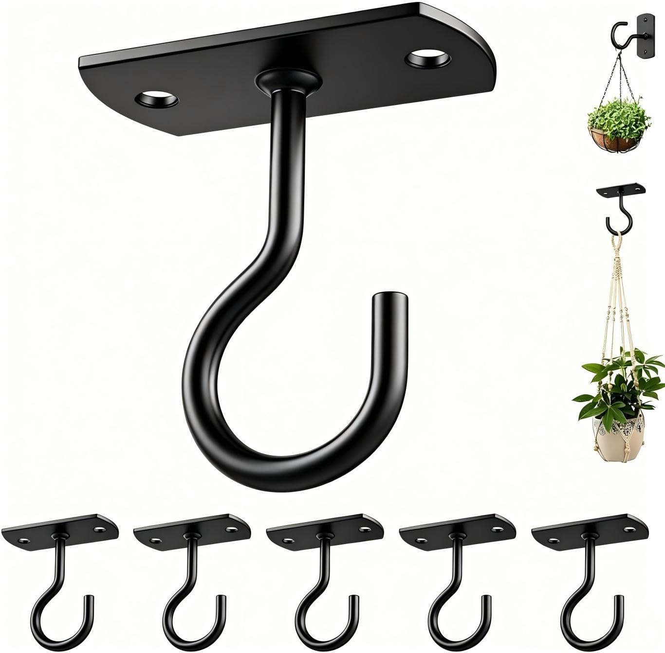 ASZUNE 2.5In ceiling hook black front view