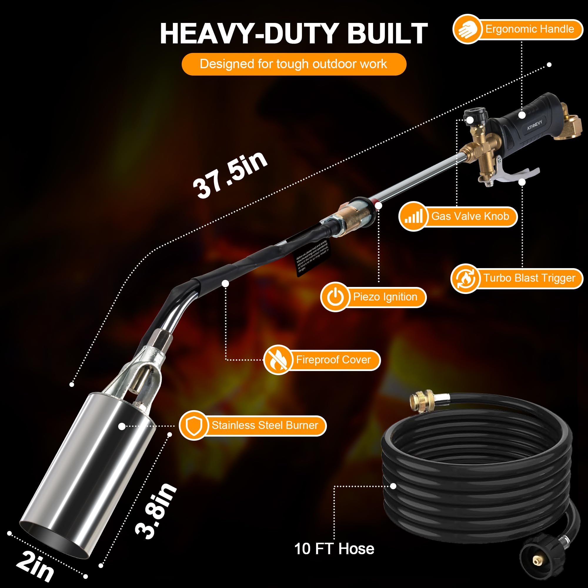 Athnevy propane torch kit including spanners