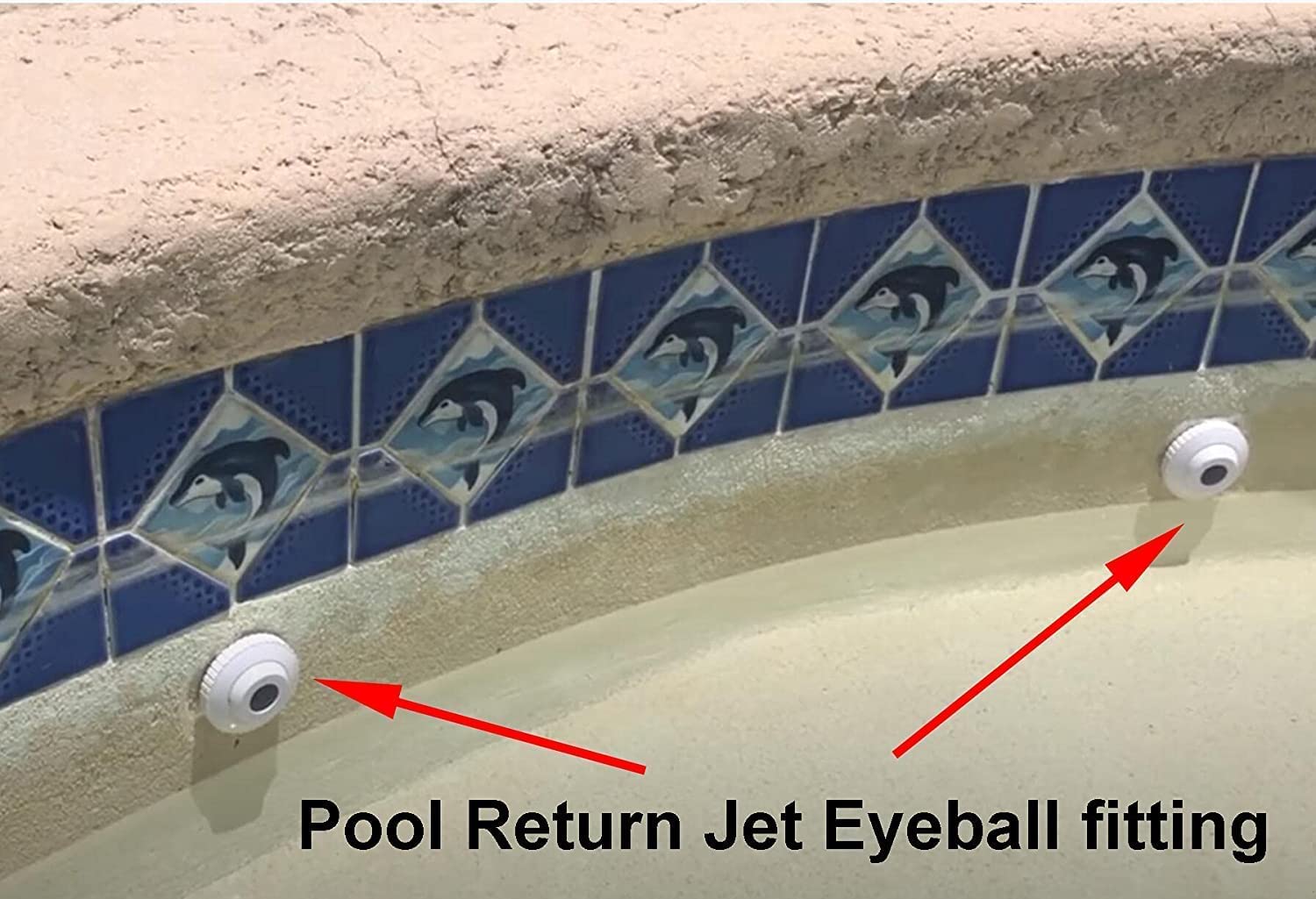 ATIE Hydrostream Return Jet Fitting materials, PVC and Acrylic detail