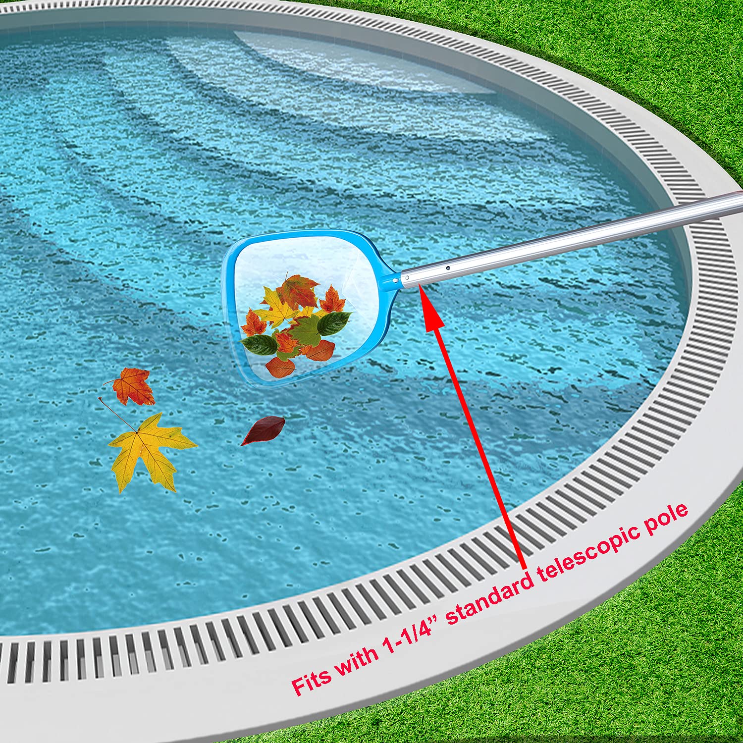 ATIE Leaf Skimmer Net with telescopic pole attachment
