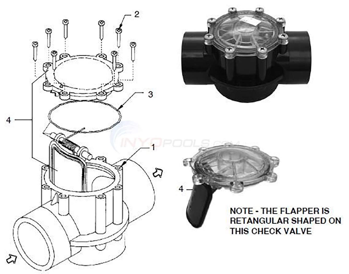 ATIE Pool Check Valve Cover with flapper assembly in tan color