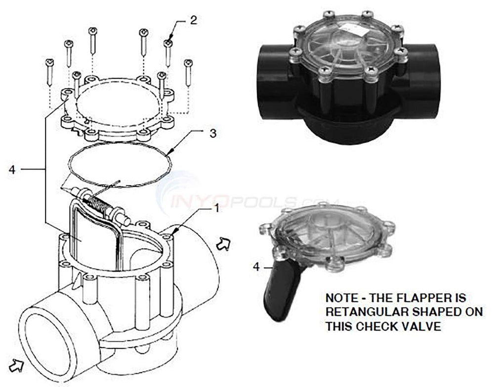 ATIE Pool Check Valve Cover with flapper assembly in tan color