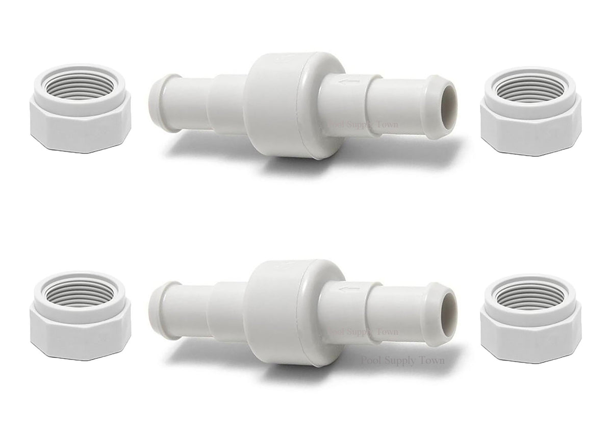 ATIE Pool Cleaner Hose Swivel D20 and Hose Nut D15 Combo Kit front view