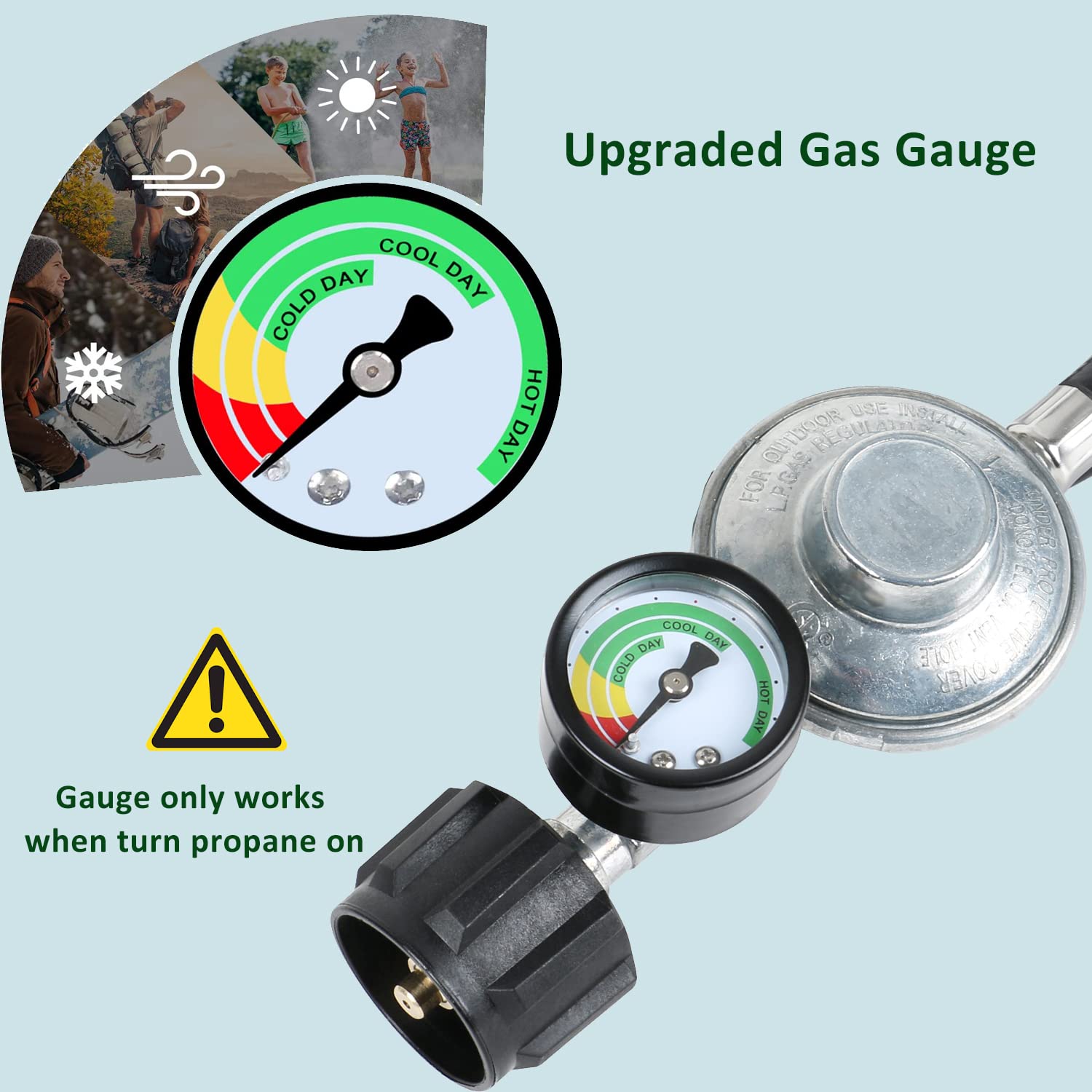 ATKKE propane hose regulator connected to grill