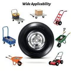 Atlantic 10-Inch PU wheel mounted on a garden cart