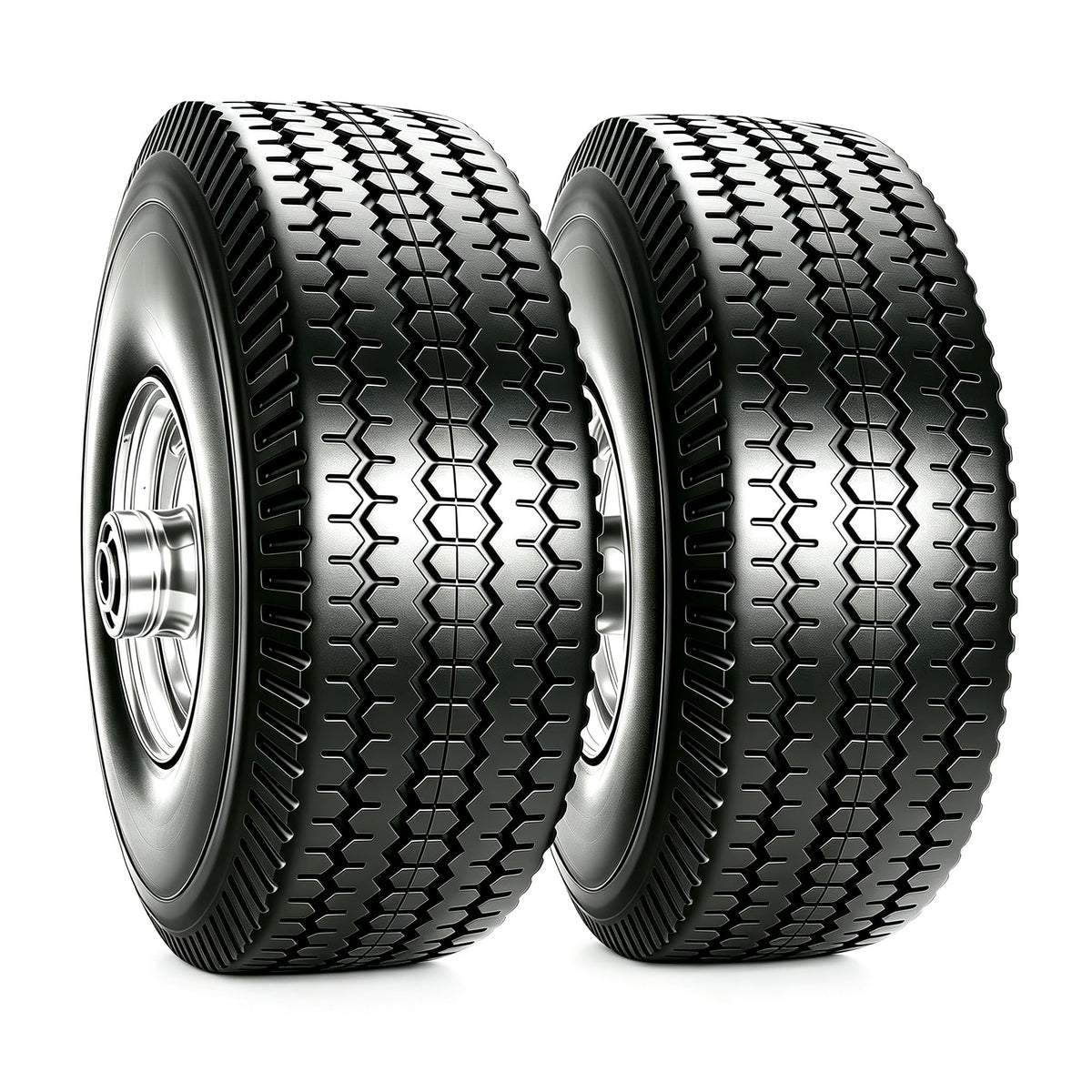Atlantic 10-Inch solid PU wheel front view with grass pattern
