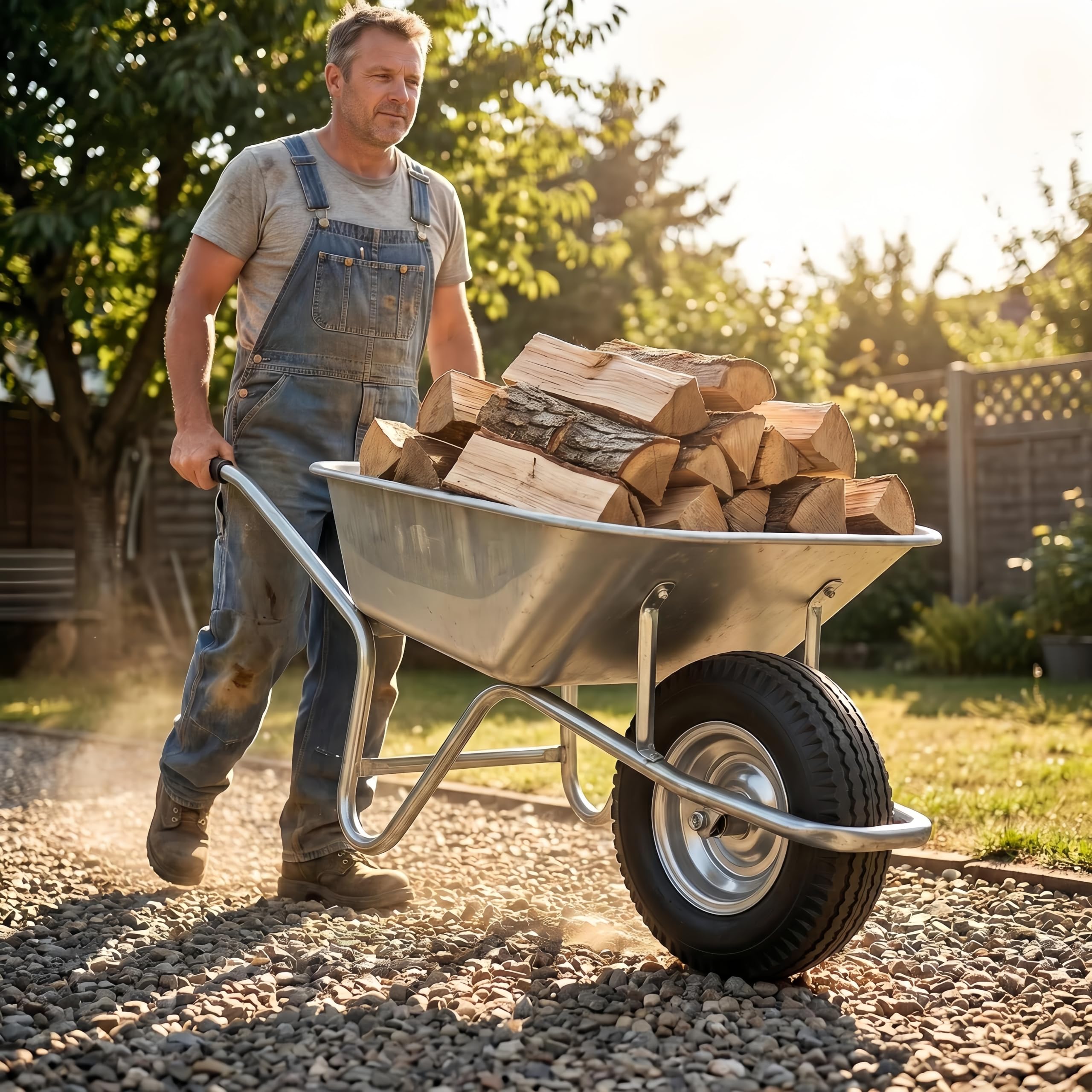 Atlantic wheel on gravel surface demonstrating all-terrain use