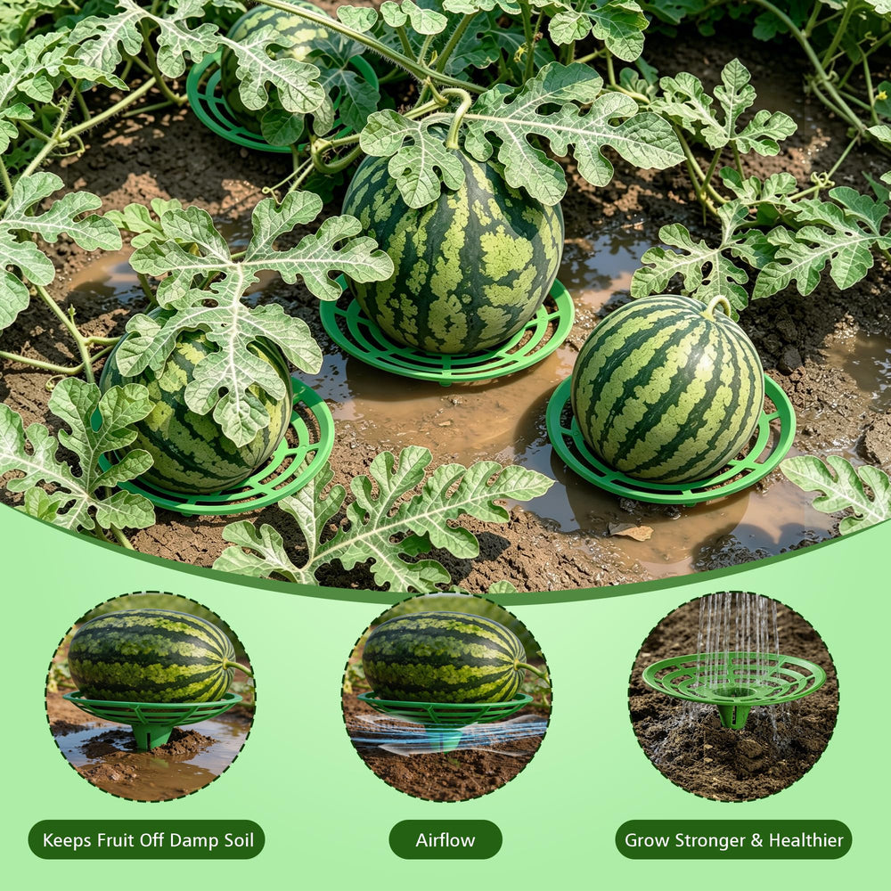 ATLIKE Melon Cradle in a garden setting with cantaloupe