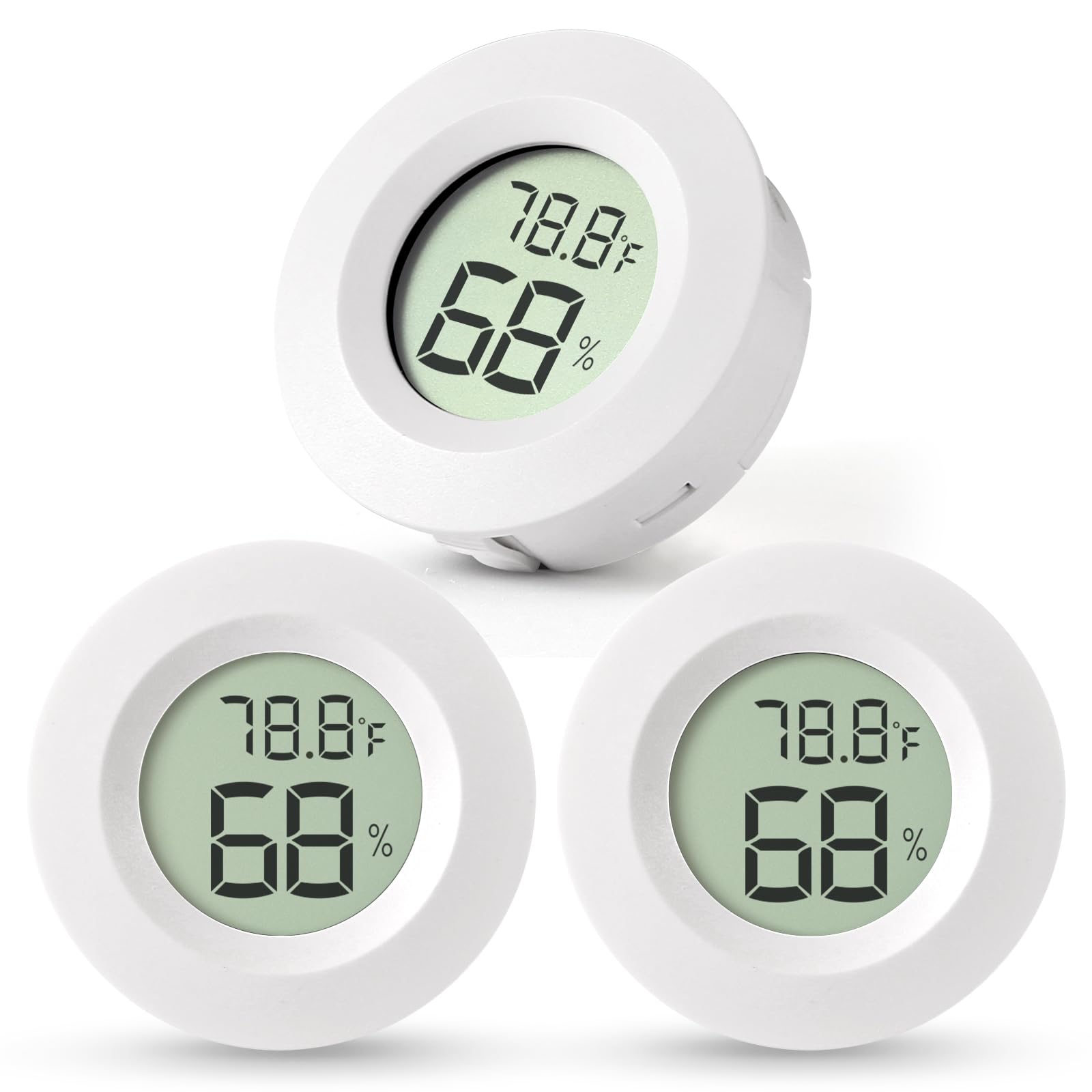 Atogou Mini Hygrometer & Thermometer front view, white