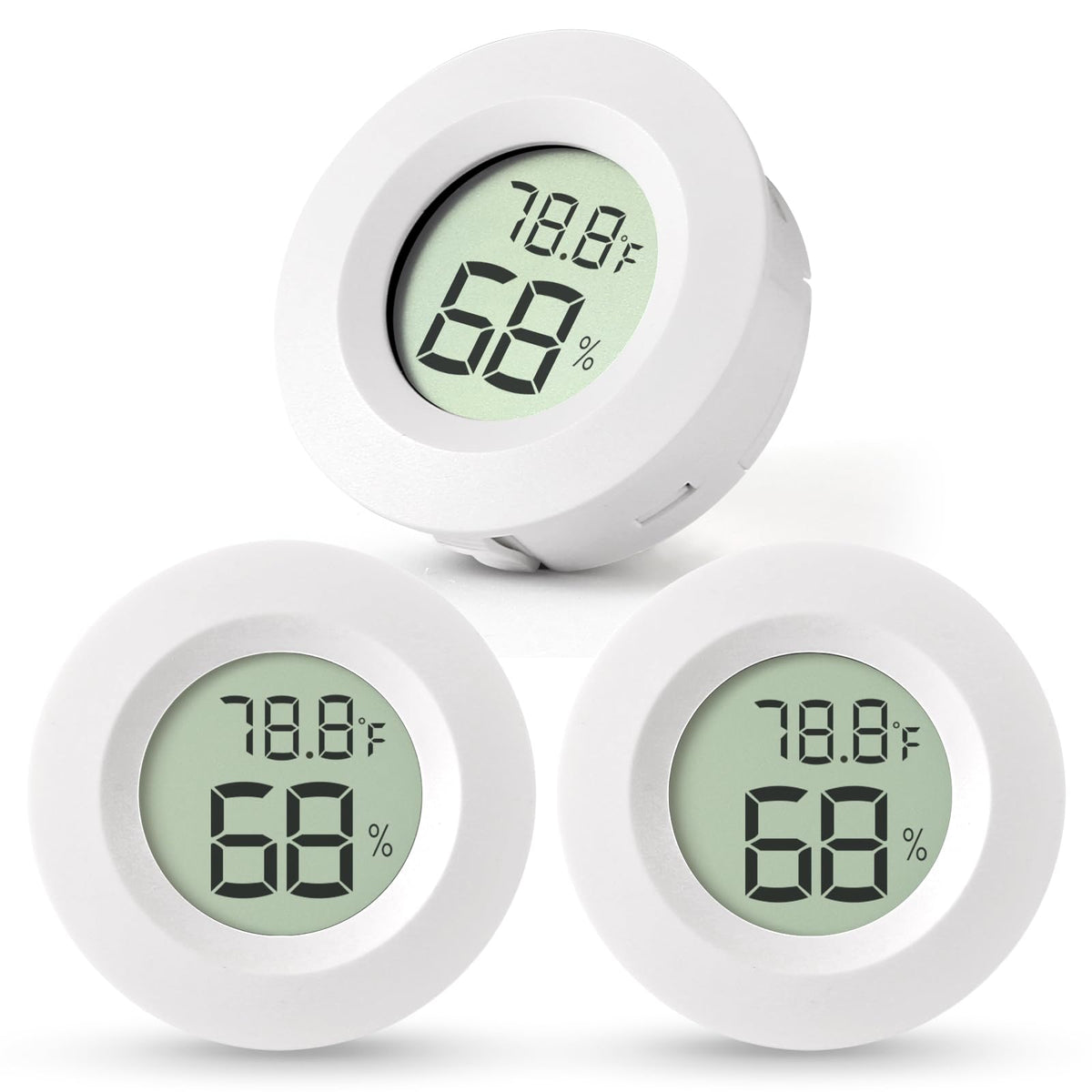 Atogou Mini Hygrometer & Thermometer front view, white