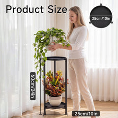 Atpddpey 2 Tier Black Plant Stand with plants