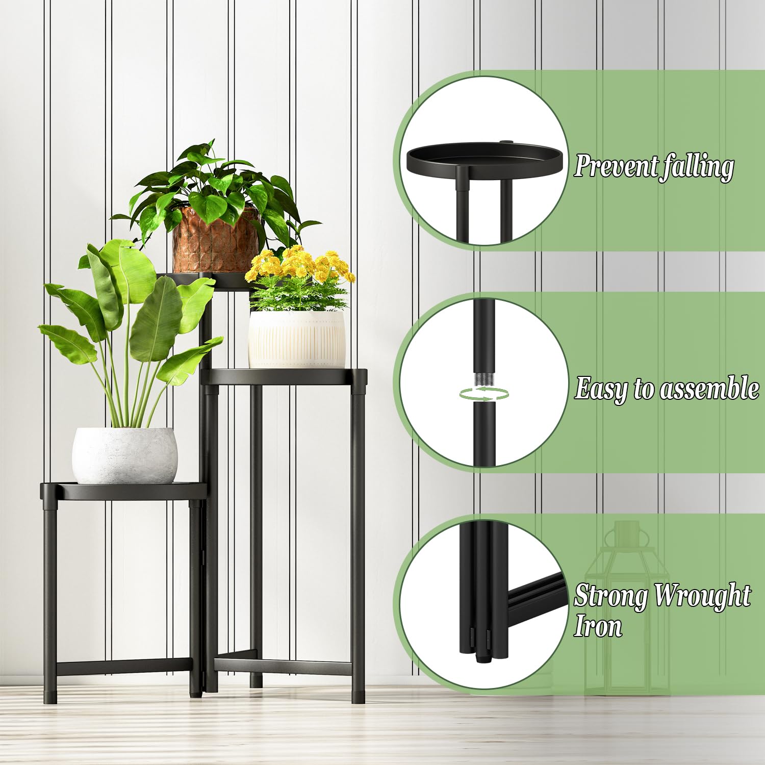 Atpddpey plant stand showing adjustable foot pads