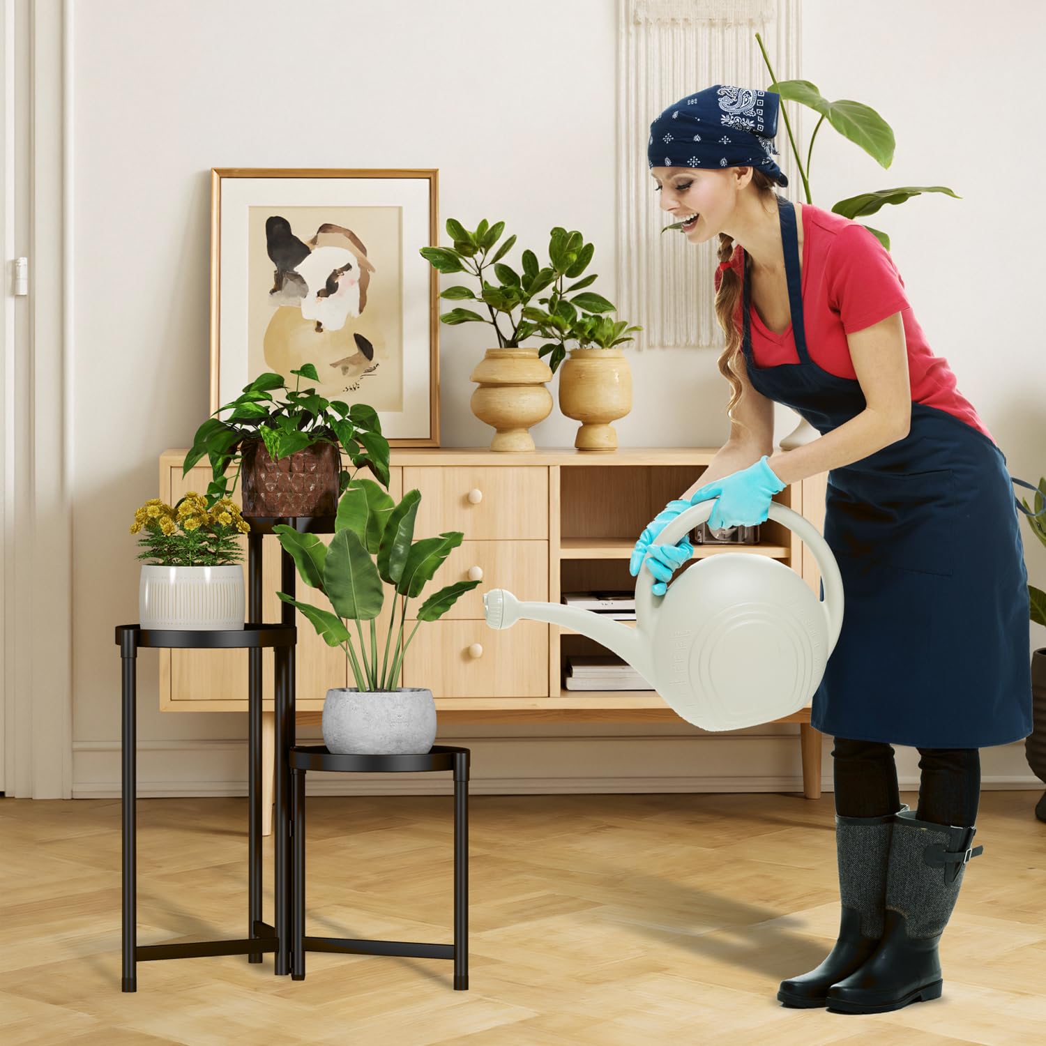 Atpddpey plant stand with indoor plants on display