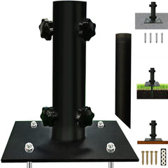 Atsasaye Umbrella Base black metal front view