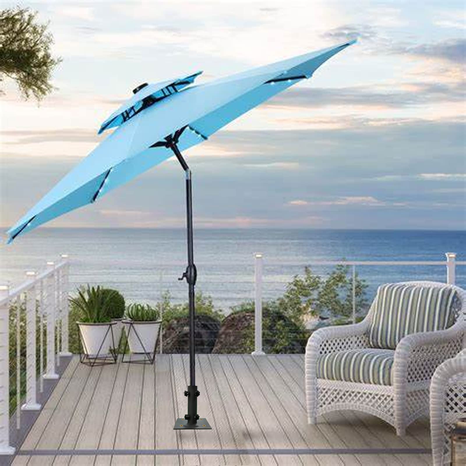 Atsasaye Umbrella Base side view with umbrella pole
