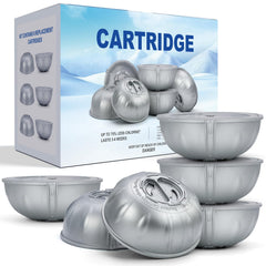 atthaissem 6 Pack Replacement Cartridges for Frog Floating System, Silver front view