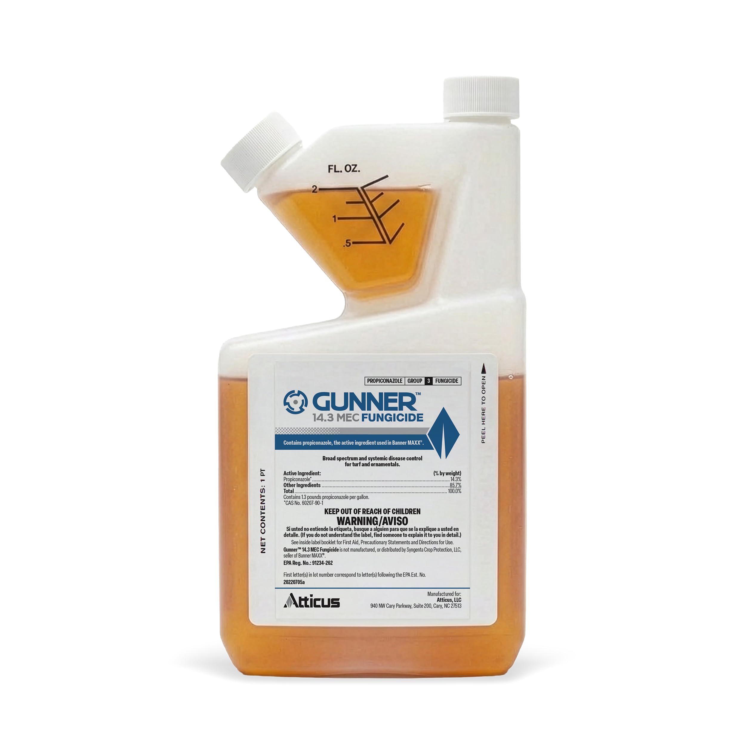 Atticus Gunner 14.3 MEC Fungicide 16oz front view