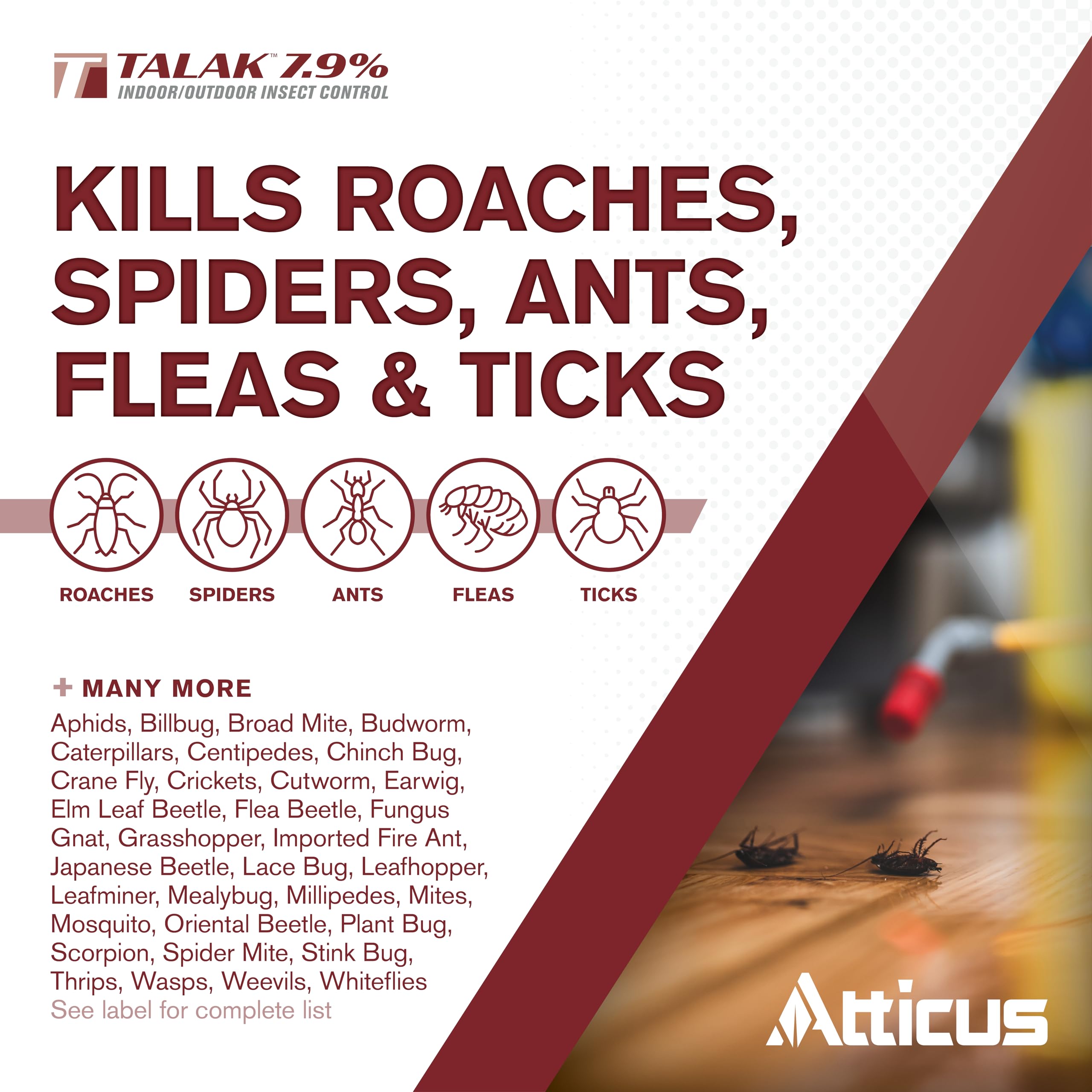 Atticus Talak 7.9% Bifenthrin Insecticide Concentrate 32oz back label