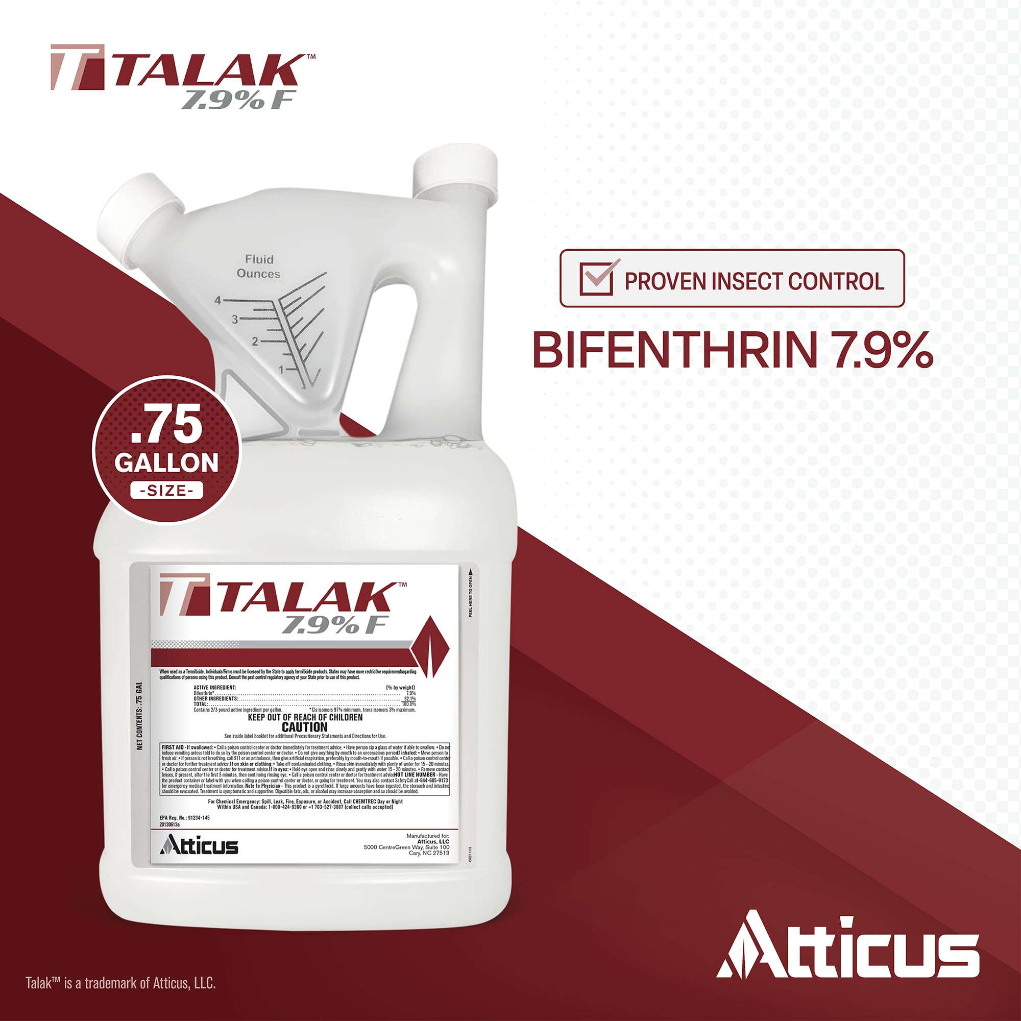Atticus Talak 7.9 F Insecticide Concentrate 96oz side view