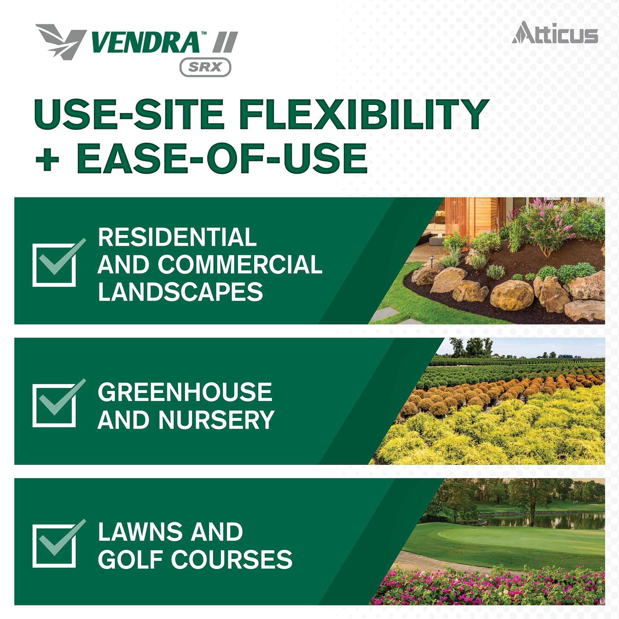 Atticus Vendra II SRX Herbicide being applied in a garden