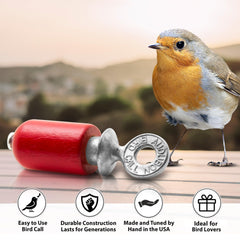 Audubon Bird Call showing wooden cylinder and zinc plug