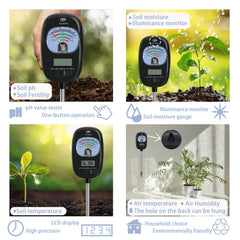 Auduto soil moisture meter showing pH level on display