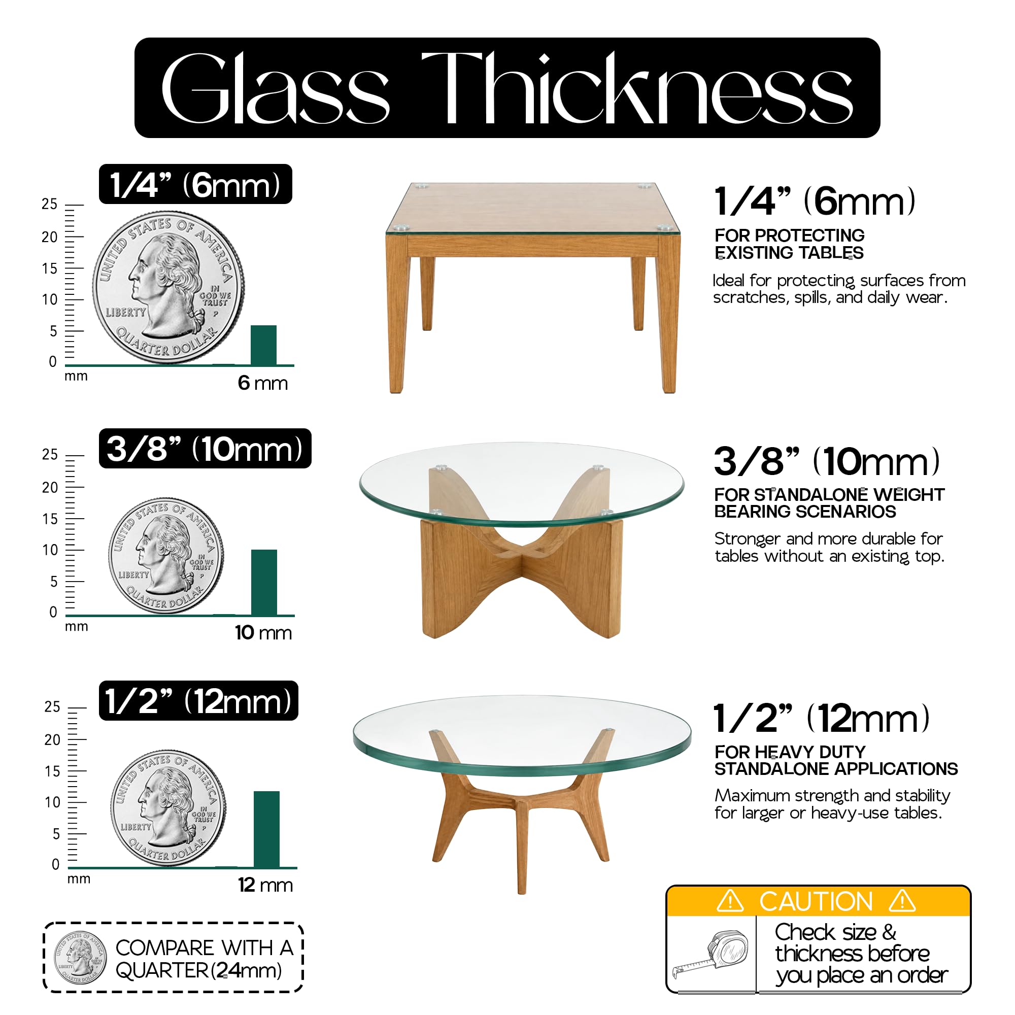 Augeno 16-inch round glass top with bumpers
