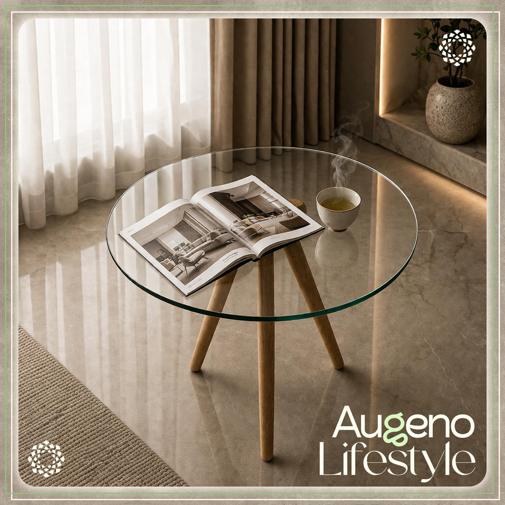 Augeno tempered glass table top from above