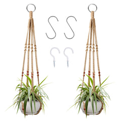 Augshy 35 Inch Cotton Plant Hanger, front view with plant