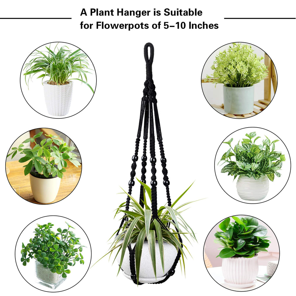 Augshy Macrame Hanging Planter with plant installed