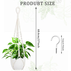 Augshy macrame plant hanger with hooks shown in use