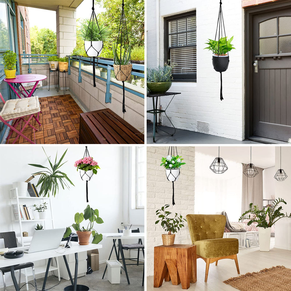 Augshy Macramé Plant Hangers set in a stylish indoor setting