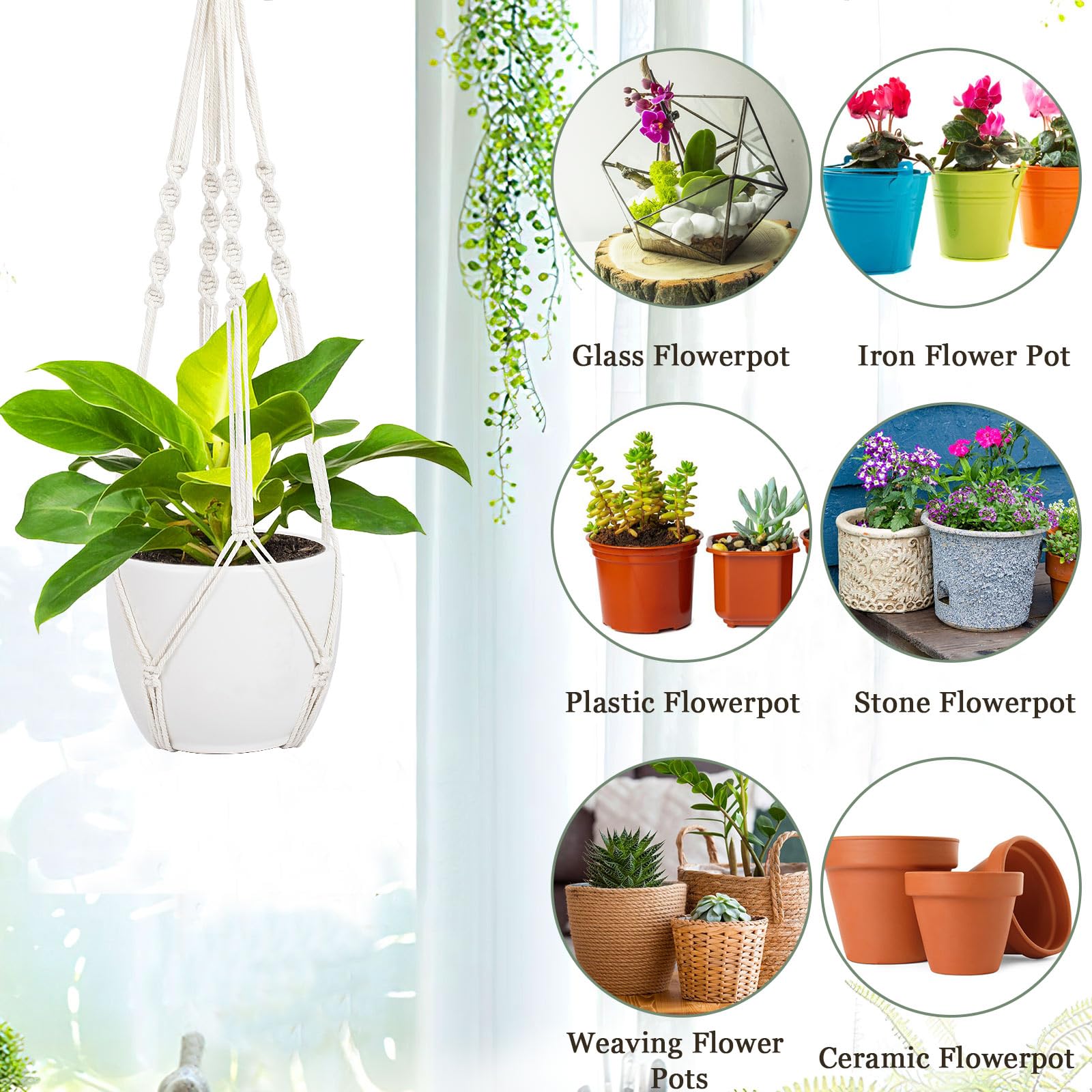Augshy plant hanger displayed with a plant inside