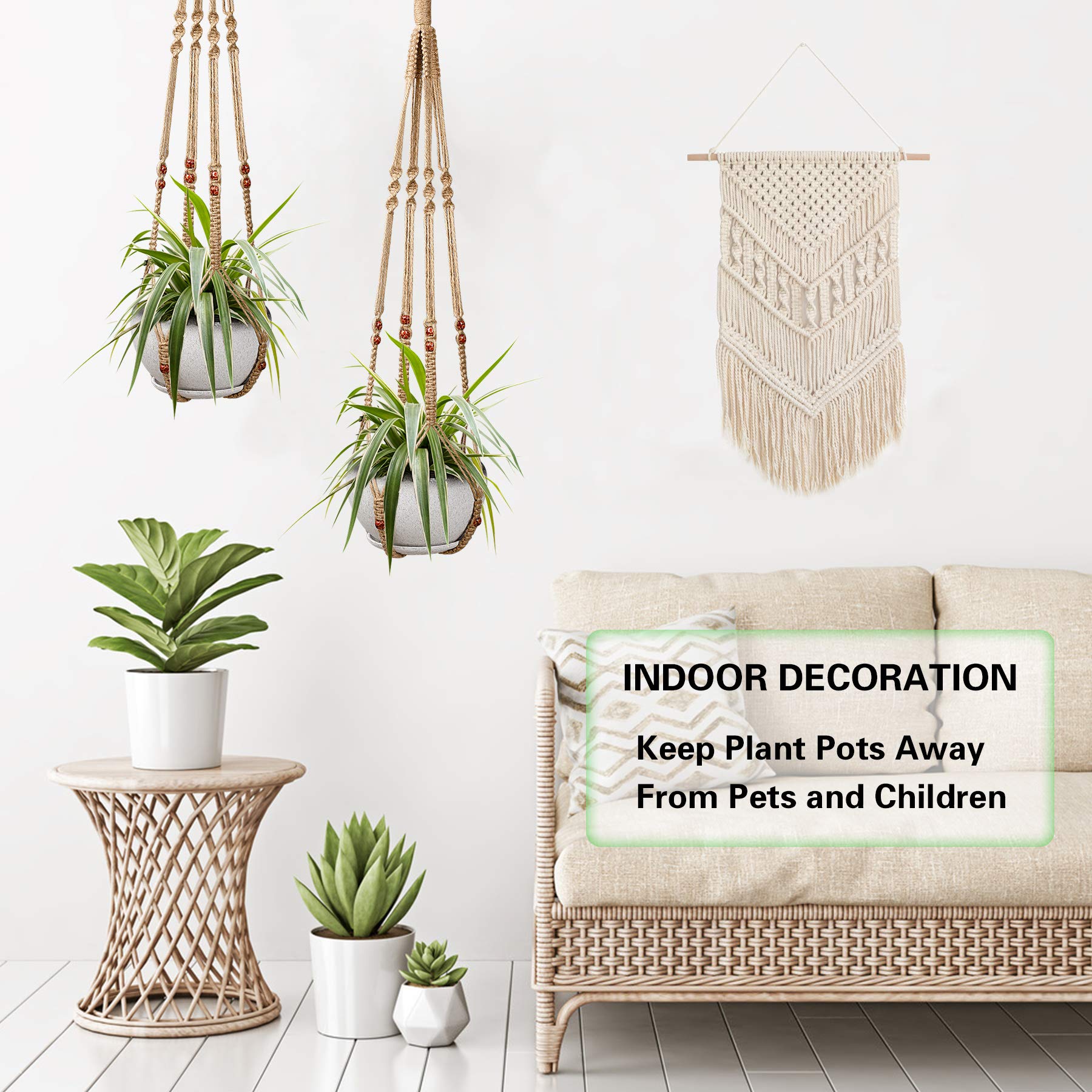 Augshy plant hanger hanging from a balcony