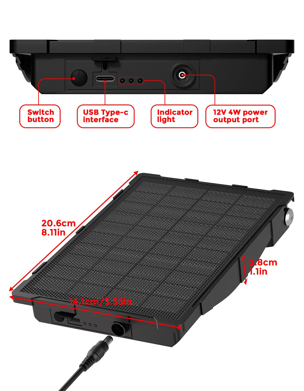 Augstci Solar Panel with mounting hardware
