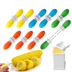 AUGSUN 18 Pcs Stainless Steel Corn Cob Holders Set with butter spreader
