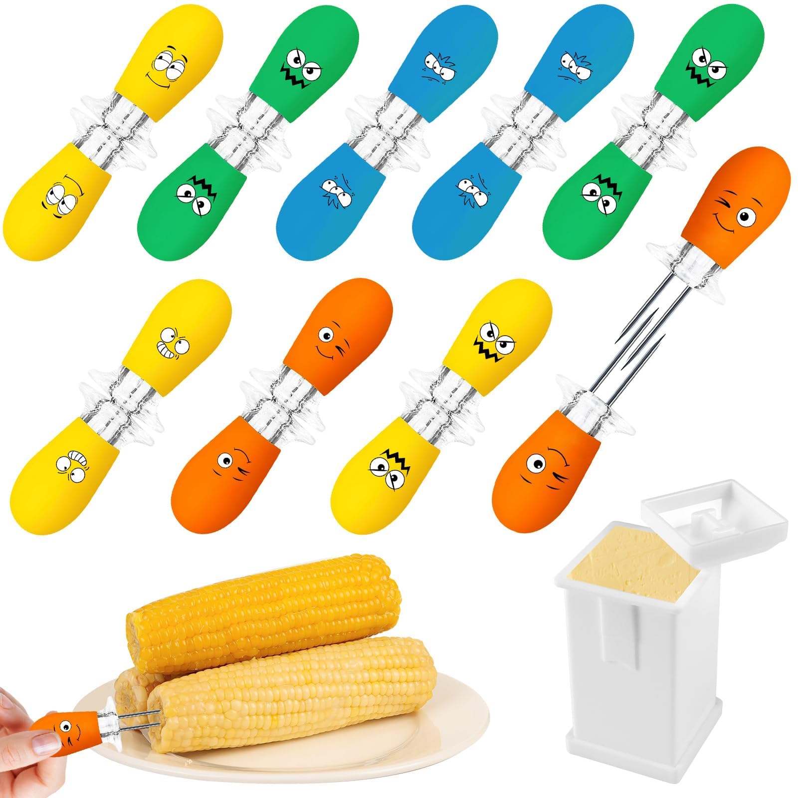 AUGSUN Corn Holders Kit 18Pcs front view with various colors