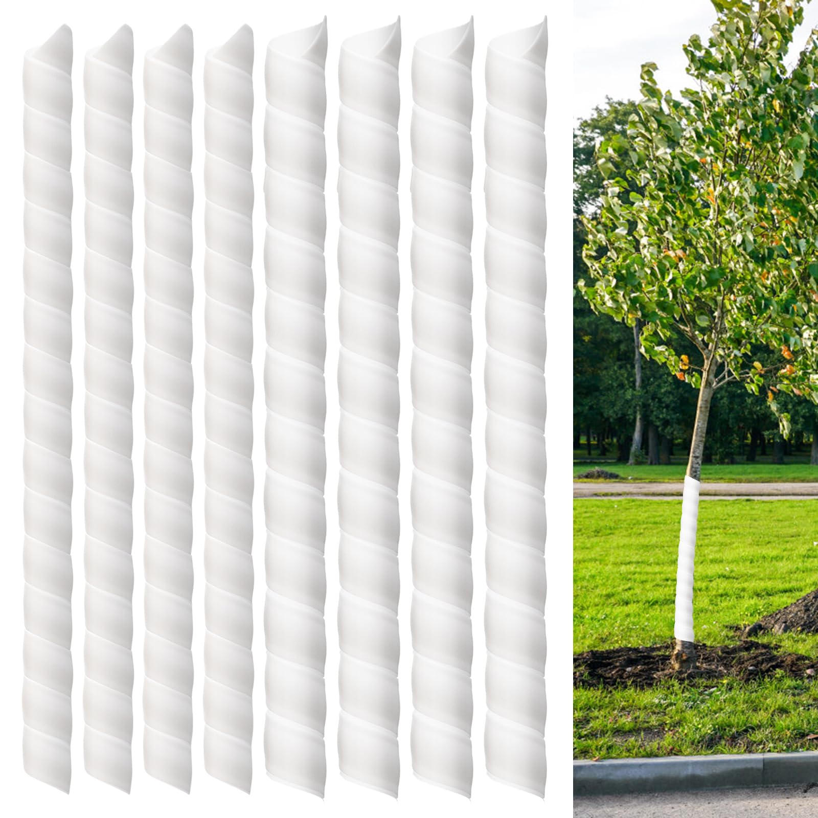 Aukney Tree Trunk Protector Wraps set of 8 in white color
