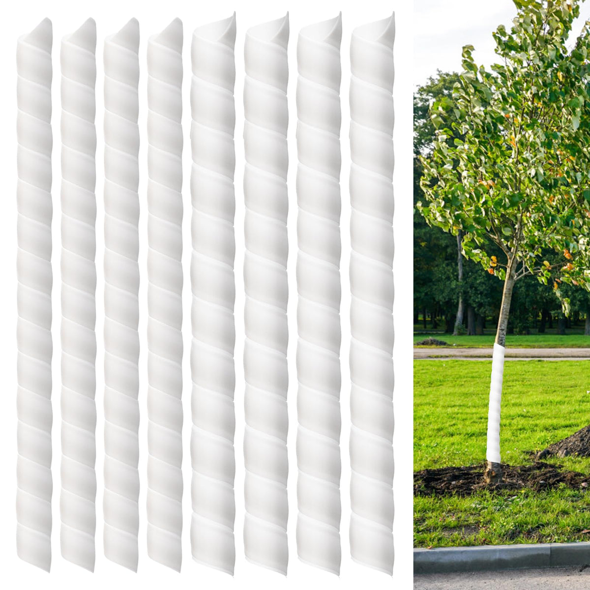 Aukney Tree Trunk Protector Wraps set of 8 in white color