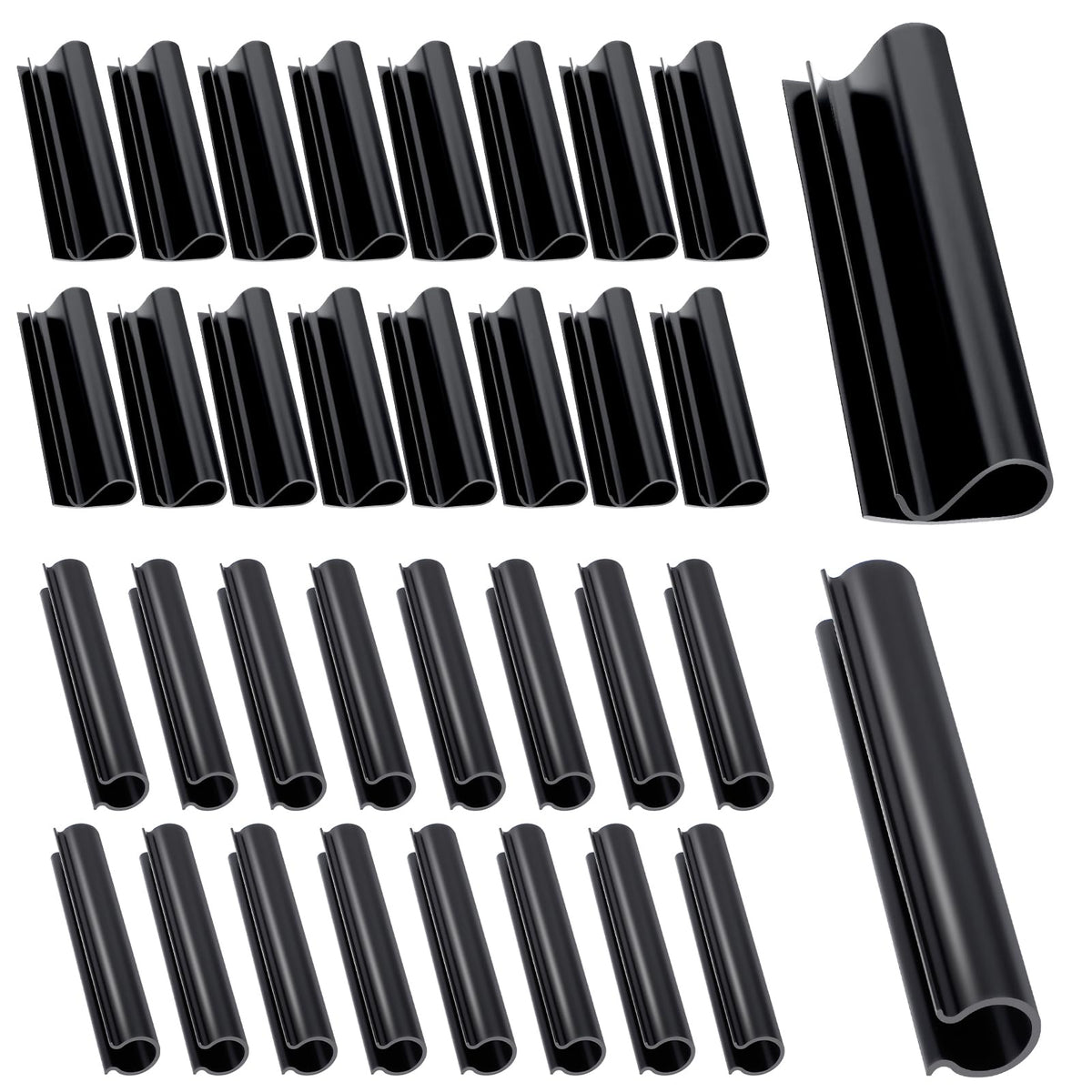 Aulock 48 Pack Winter Pool Cover Clips in black, front view