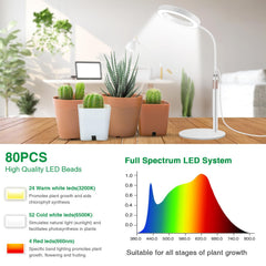 Aumtrly Desk Grow Light in a home office setting with plants