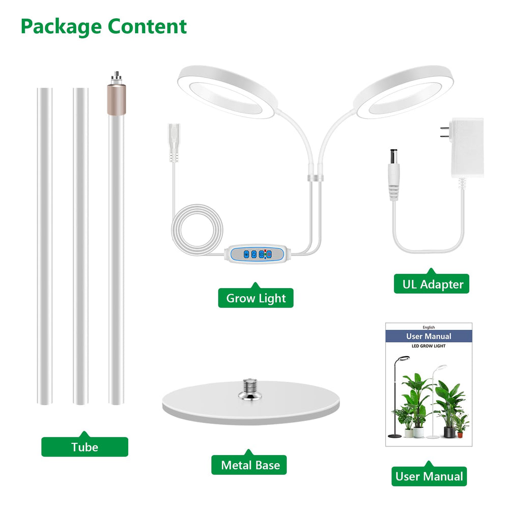 Aumtrly grow light illuminating various indoor plants