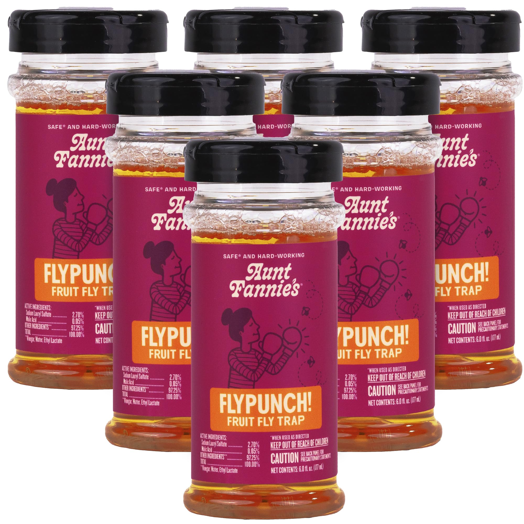 Aunt Fannie's FlyPunch Fruit Fly Trap, 6 Fl Oz front view
