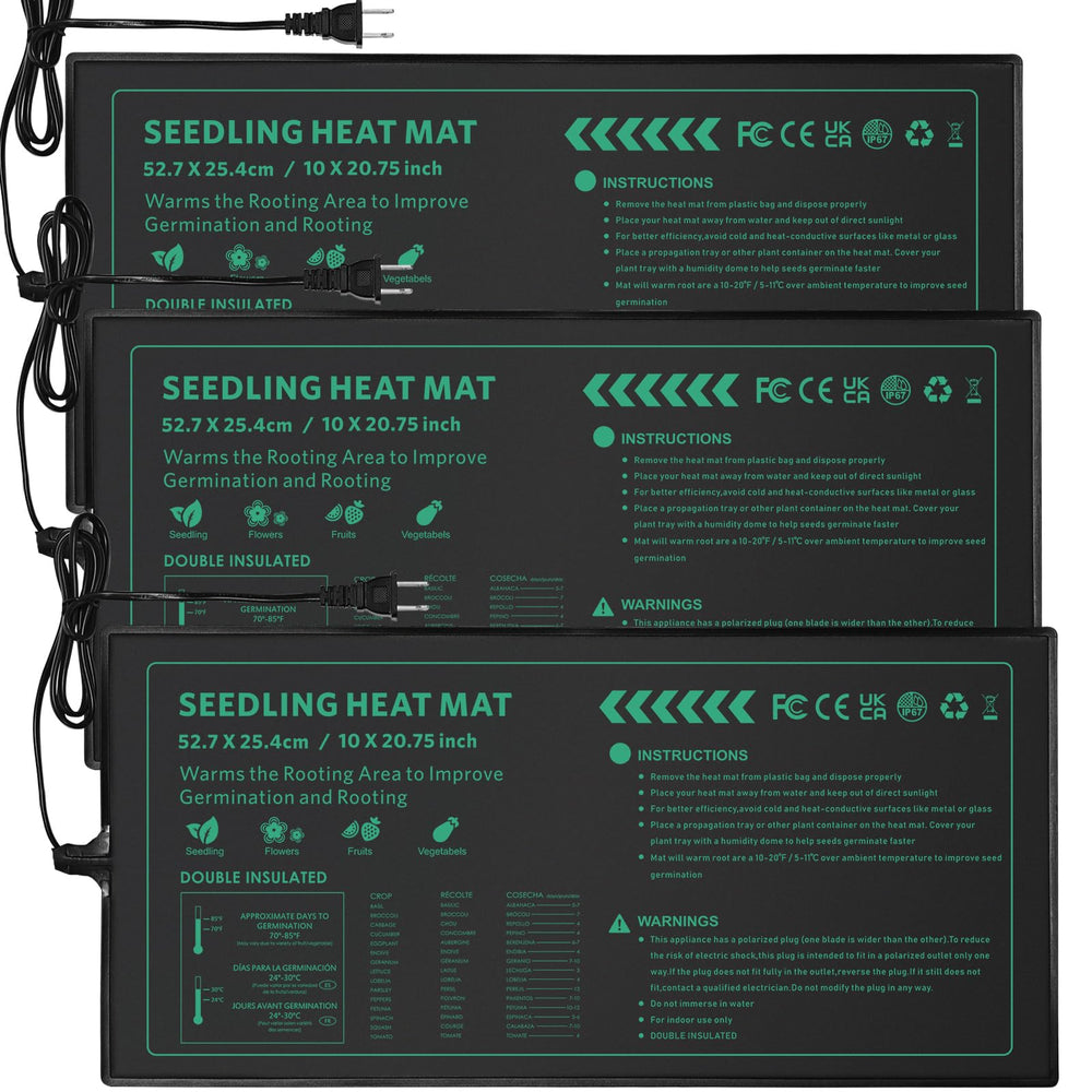AUPETEK Seedling Heat Mat 10" x 20.75" front view