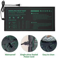 AUPETEK Seedling Heat Mat in use under seedling trays